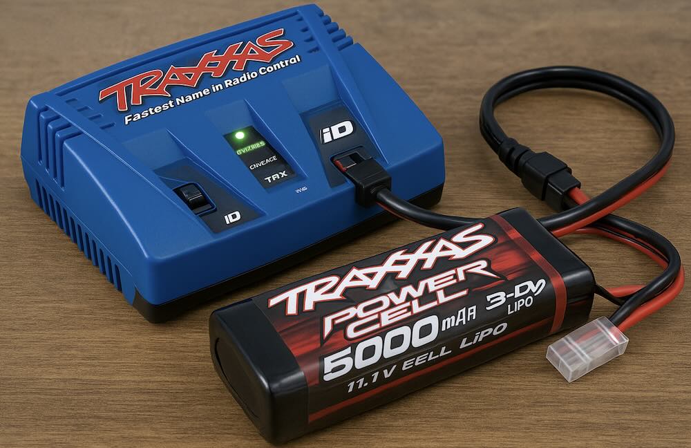 Image of a Traxxas RC Car Battery and Charger