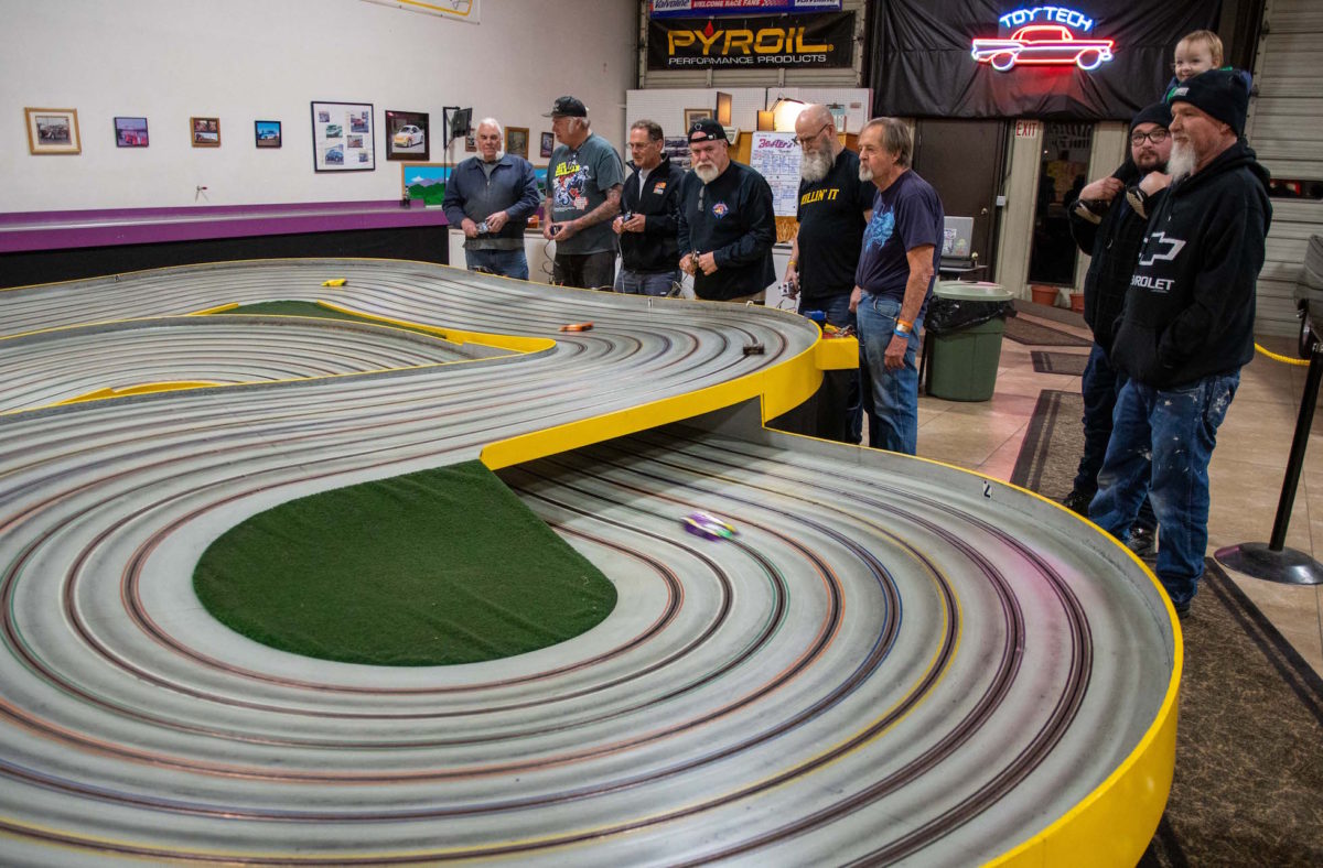 photo of a slot car race track