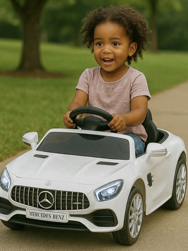 Image of a Mercedes Benz Kids Convertible Ride On Car