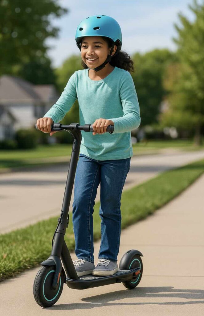 Photo of a young girl on a Segway Ninebot ZING C10