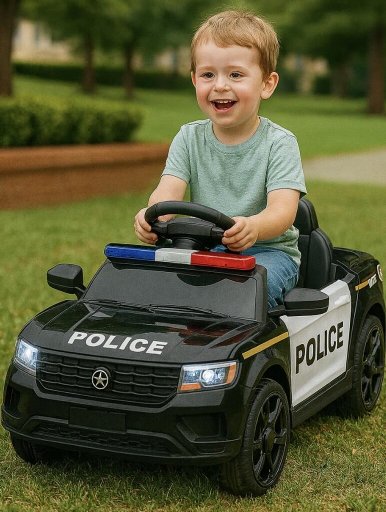 Image of a Tobbi Kids Ride On Toy Police Car