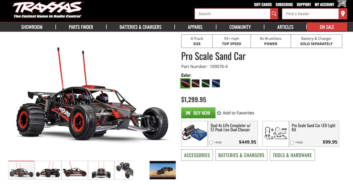 Image of new Traxxas pro scale sand car