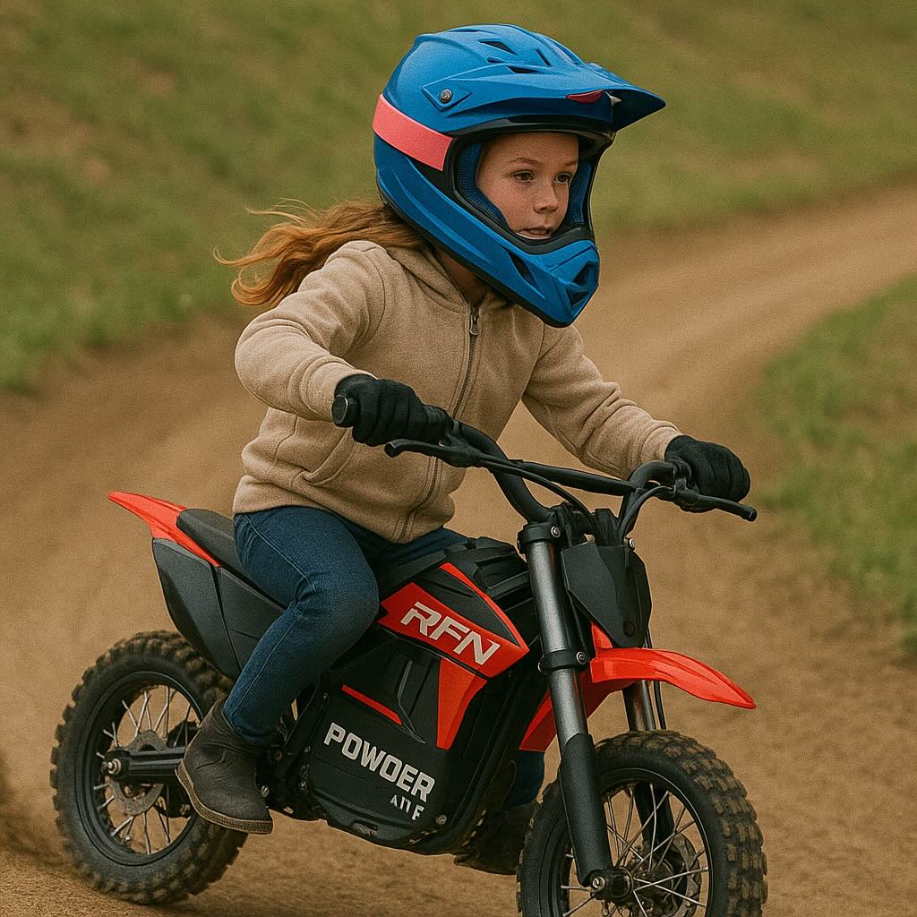 Image of a girl riding a RFN Powder Lite