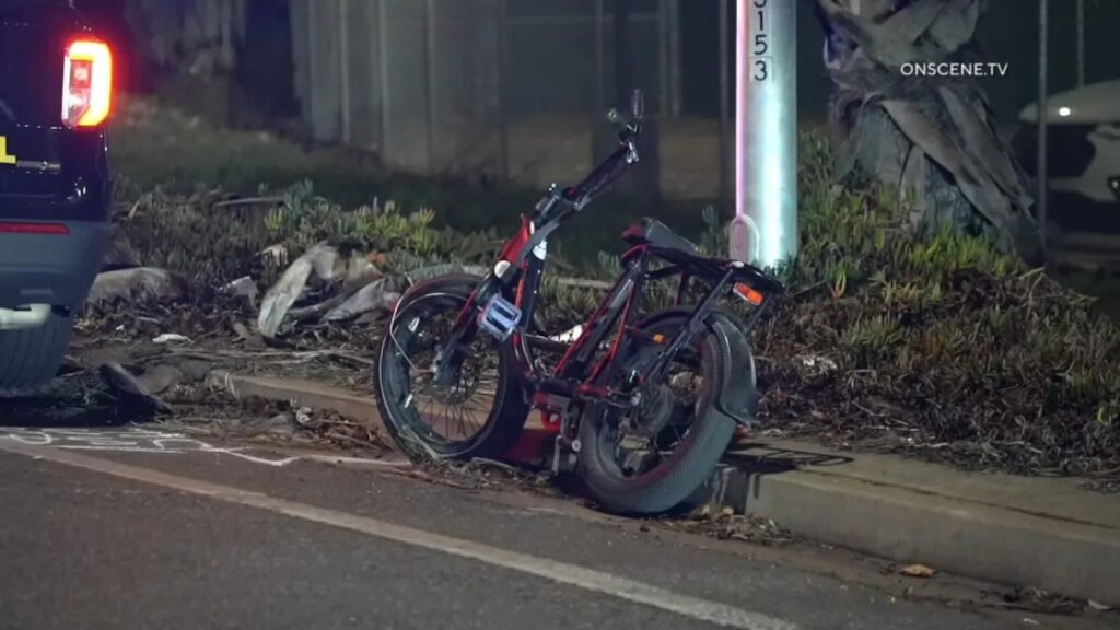 kids damaged e-bike after an accident with a vehicle on a road
