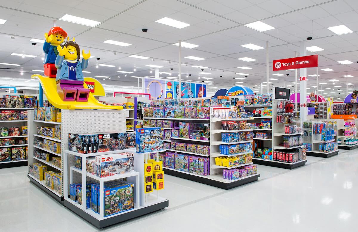 picture of a toys and electronics section at Target